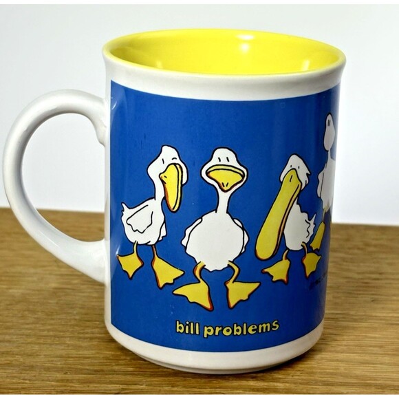 VTG 1985 Duck Tales John Baron Bill Problems Coffee Mug Comics Humor Funny Gag - Picture 3 of 9